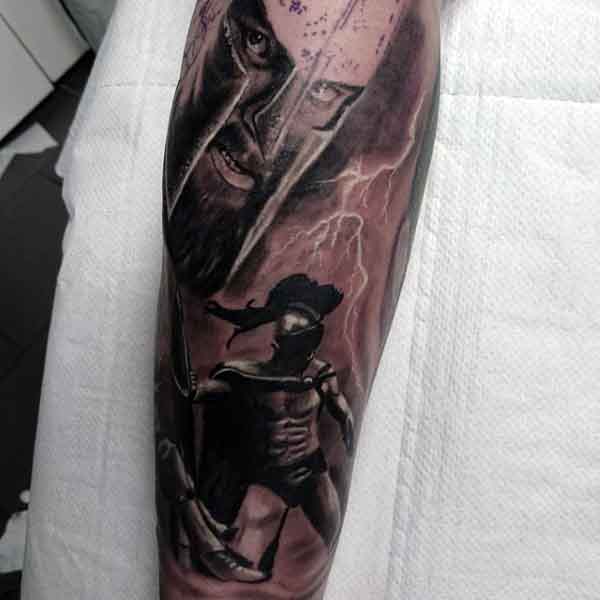 Spartan Tattoos Men's Legs