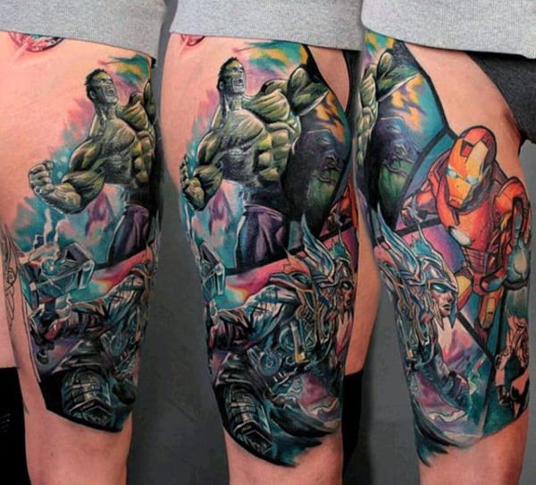 Spectacular Hulk Tattoo Male Forearms