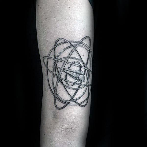 Sphere Mens 3d Paper Airplane Tricep Tattoo