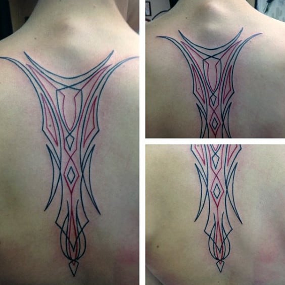 Spine Pinstripe Mens Tattoos