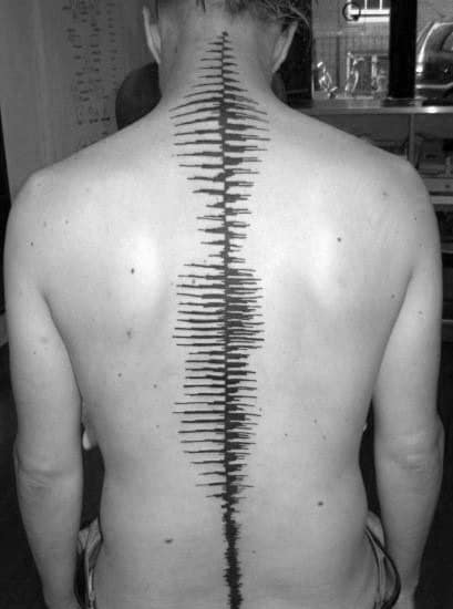 Spine Soundwave Male Tattoos