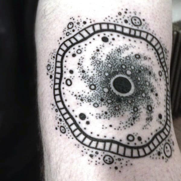 Spiral Galaxy Inside The Walls Of An Amoeba Mens Science Tattoo