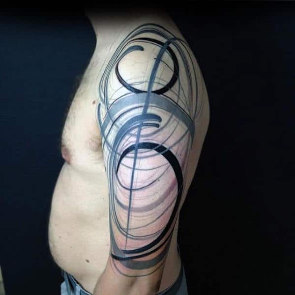 Spiral Guys Unique Brush Tattoo Half Sleeve Design