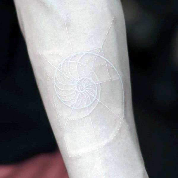 Spiral White Ink Wrist Male Tattoos