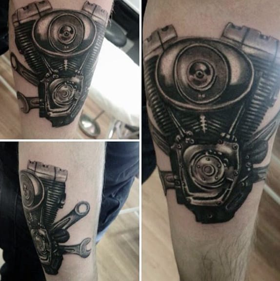 Sport Bike Motor Tattoo Designs For Men