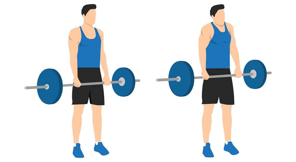 sports silhouettes, man in shorts doing shoulder shrugs exercise 