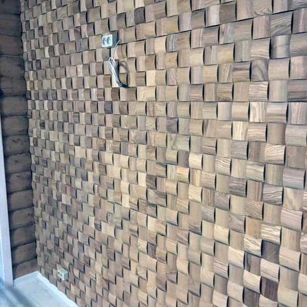 Square Pattern Nice Wood Wall Interior Ideas