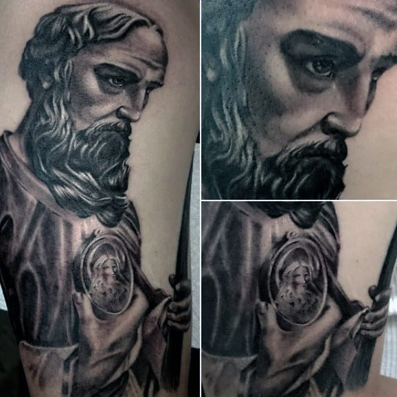 St Jude Male Religious Arm Tattoo Ideas