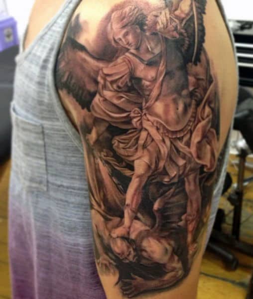 St Michael Tattoo Designs For Males
