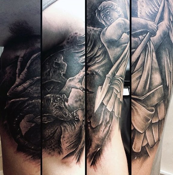 St Michael Sleeve Tattoo For Men
