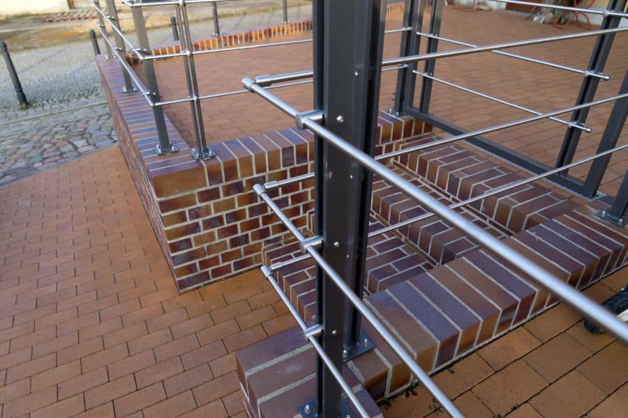 stainless column porch railing