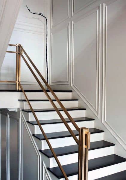 gold stair railing design ideas