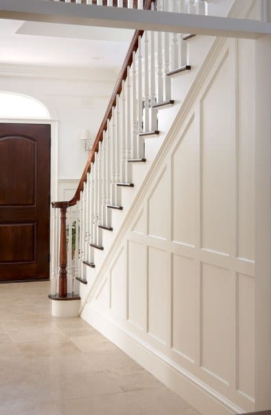stair wainscoting ideas painted white