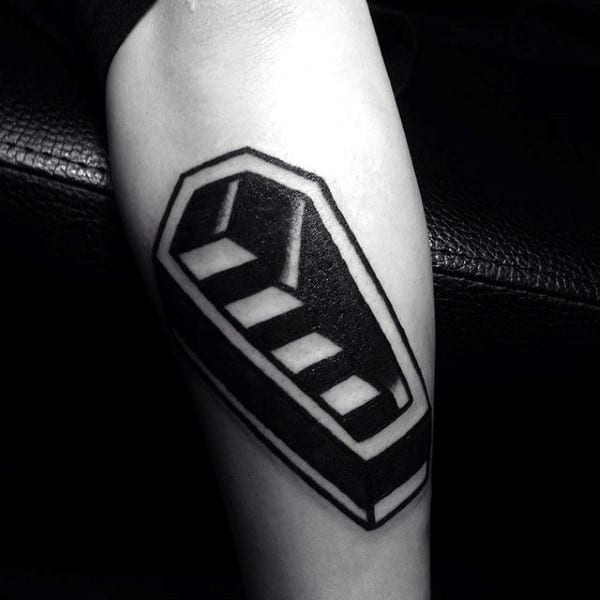 Staircase Coffin 3d Optical Illusion Tattoo For Men