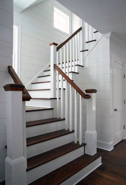 white wood staircase railing home interior design