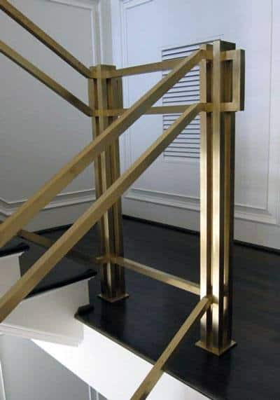 gold staircase railing interior ideas