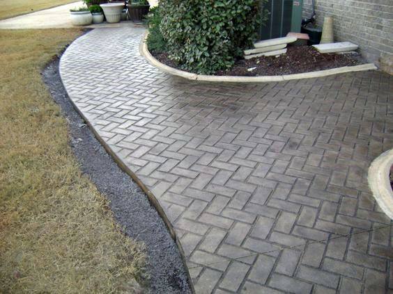 herringbone concrete pattern