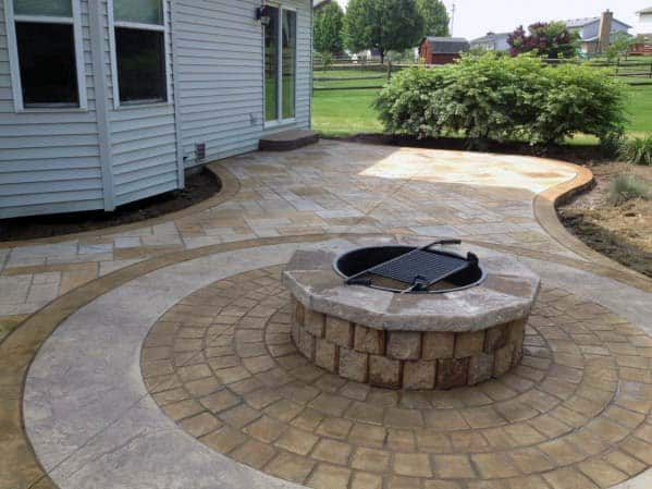 circular stamped patio