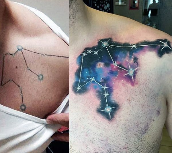 Star Constellation Astronomy Tattoo on a Chest