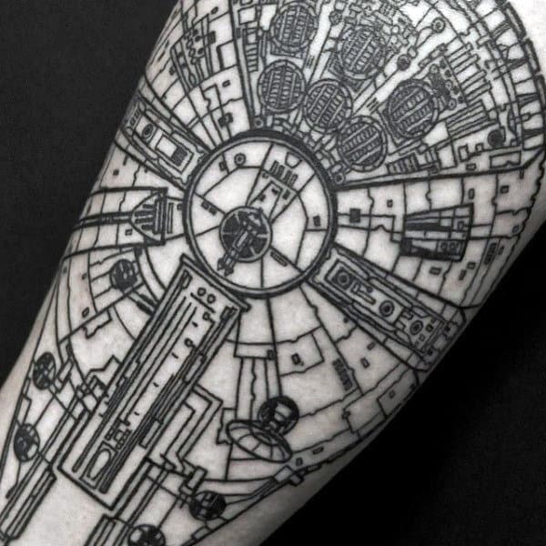 Star Wars Space Ship Unique Mens Arm Tattoo