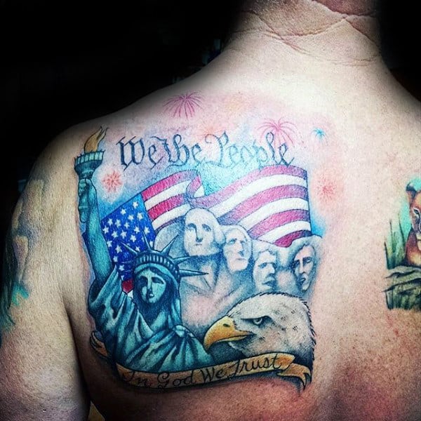 Statue Of Liberty We The People Mens Shoulder Tattoo
