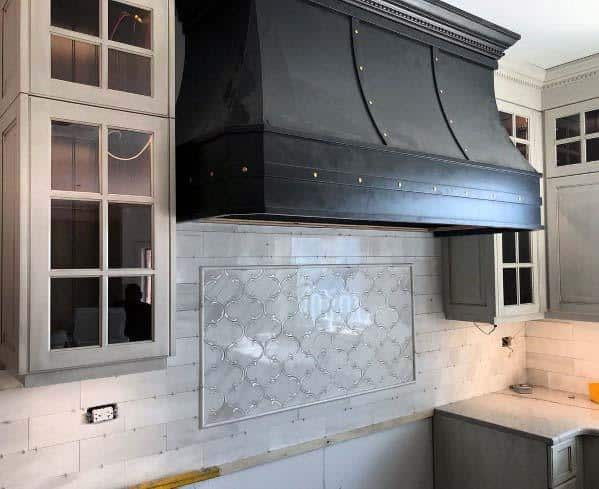 black matte finish hood with gray backsplash