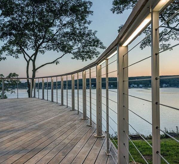 Steel Wire Railing Home Design Ideas Deck Lighting