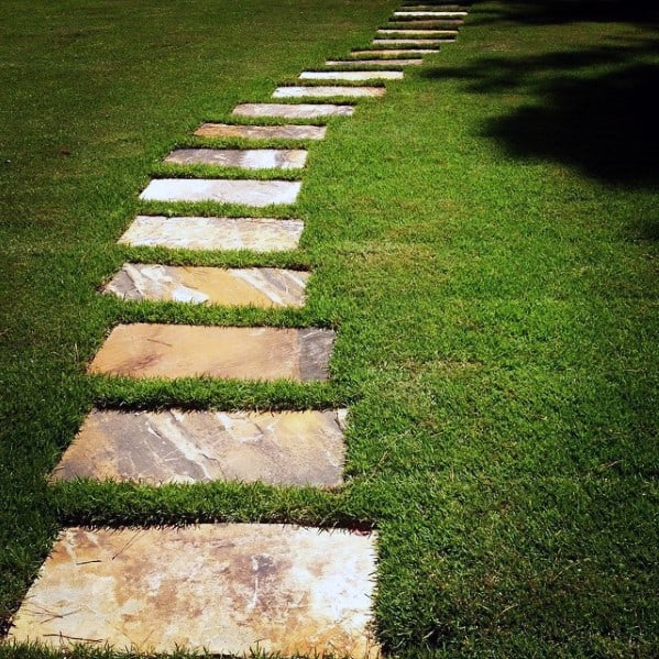 flagstone grass steps 
