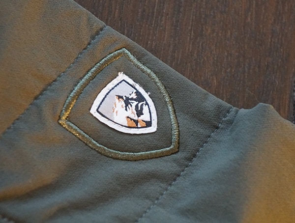 Stitched Kuhl Logo On Wildkard Hybrid Jacket Upper Arm Sleeve
