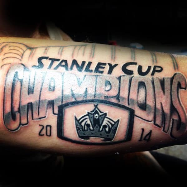 Stnaley Cup Champions Hockeymens Forearm Tattoo