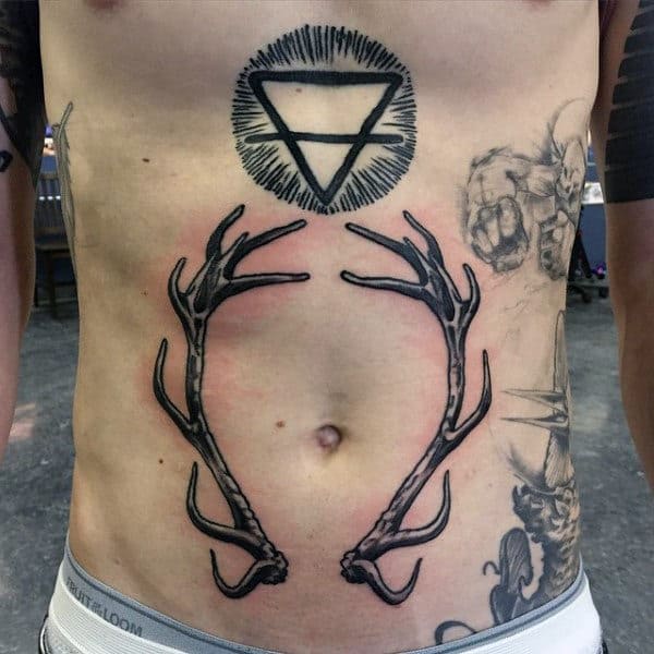 Stomach Guys Antler Tattoos