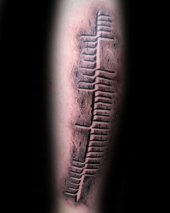 Stone 3d Mens Ogham Tattoo Design Ideas