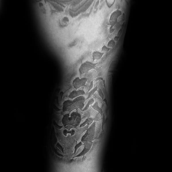 Stone 3d Realistic Guys Scorpion Tribal Arm Tattoo Designs