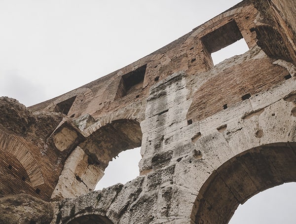 Stone Architecture Up Close Inside Colosseum