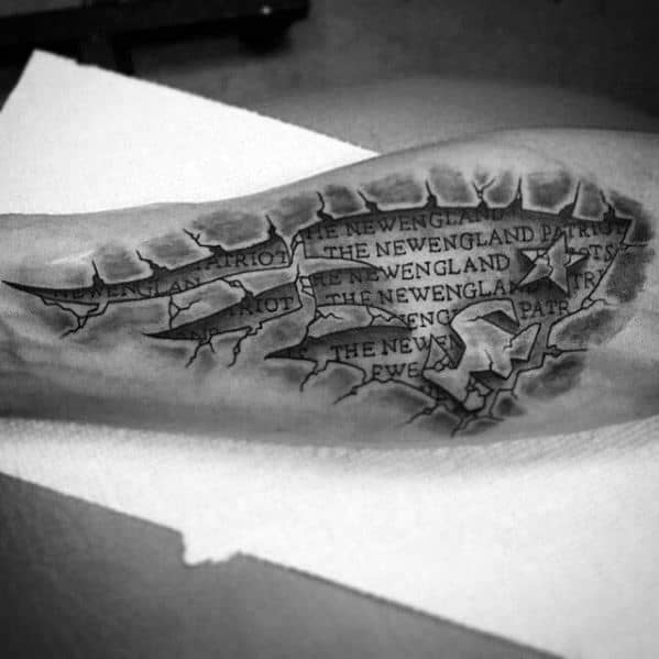 Stone Guys New England Patriots Inner Forearm Tattoo