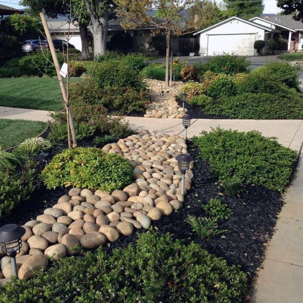Stone Ideas For Home Front Yard Landscaping