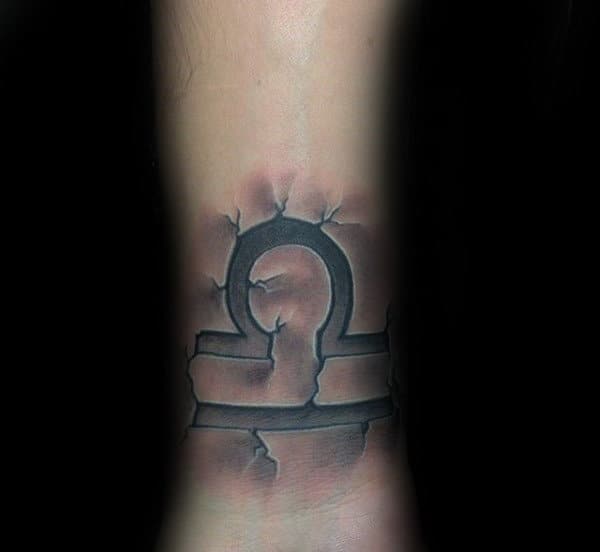 Stone Libra Wrist Tattoo On Male