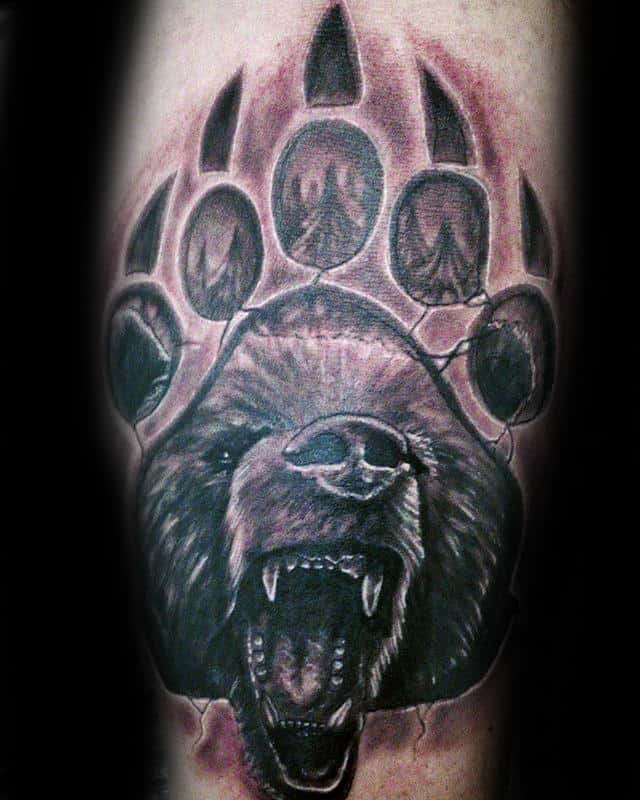 Stone Male Bear Claw Arm Tattoos