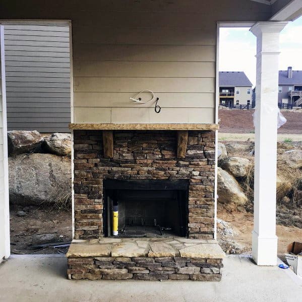 stone fireplace 