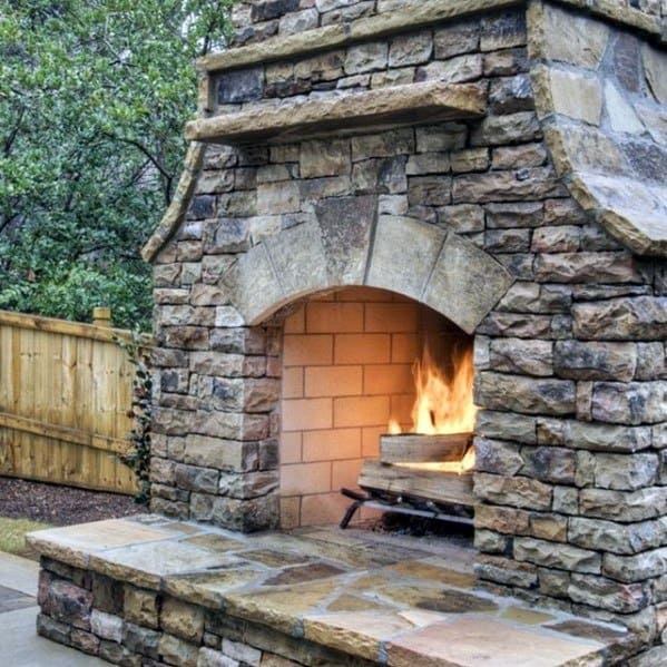 brick fireplace interior