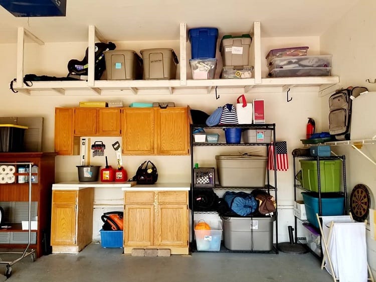storage solutions cluttered garage shelf 