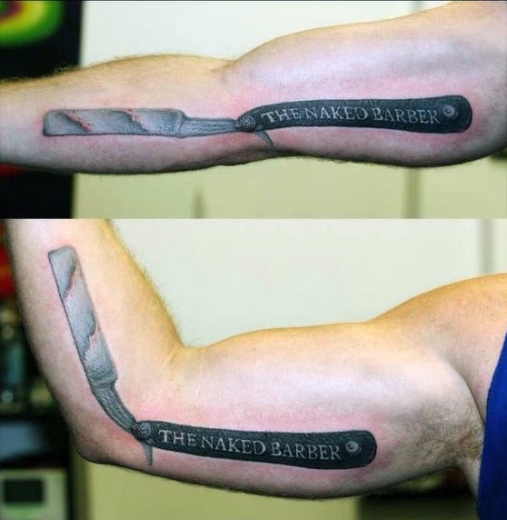 Straight Razor Tattoos For Men