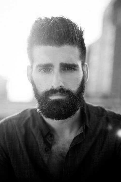 Textured quiff with a full beard