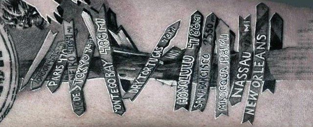 Street Sign Tattoo Ideas For Men