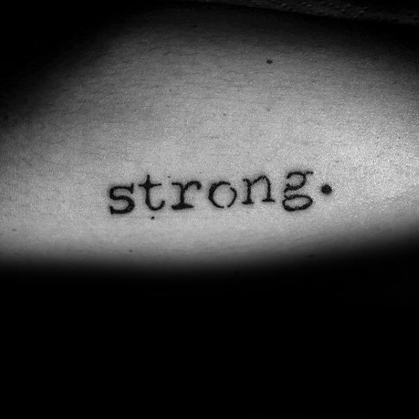 Strong Guys Simple Strength Tattoo On Arm