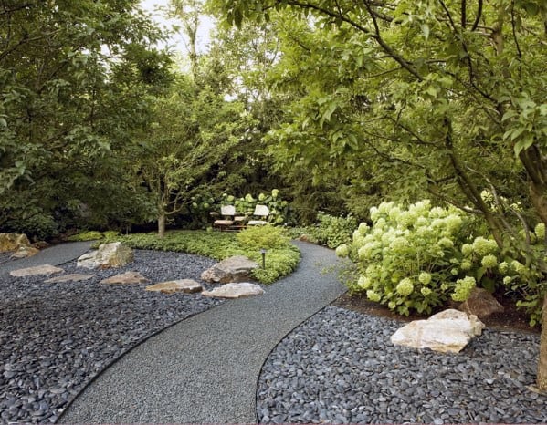 pebble and gravel walkway landscape