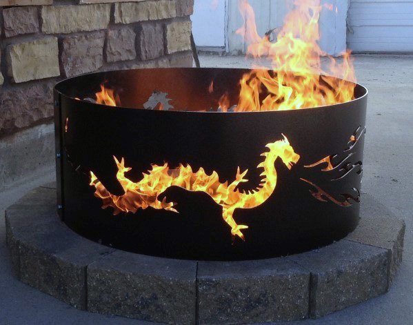 Stunning Backyard Metal Dragon Fire Pit Designs