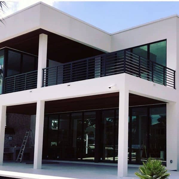 bold black metal railing