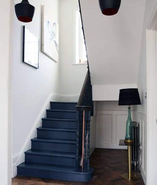 navy blue stairs 