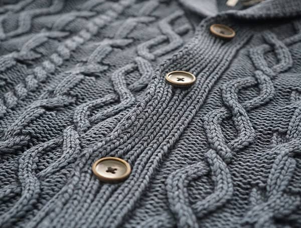 Stunning Buttons Luxury Mens Kinross Cashmere Cable Shawl Cardigan